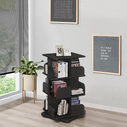 Kings Brand Furniture 3 tier Revolving Bookcase Bookshelf Media Storage Cabinet Target