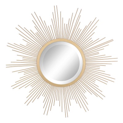 23" Metal Sunburst Wall Mirror Gold - Stonebriar Collection