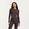 Anna-Kaci Active Women’s Long Sleeve Fitted Active Top with Smooth Stretch Fabric Contoured Seaming - 2 of 4