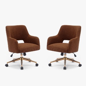 WestinTrends Genevieve Mid-Century Modern Swivel Office Chair With Wheels (Set Of 2) - 1 of 4