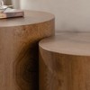 Round Wooden Nesting Coffee Table Set of 2 with Eco-Friendly MDF Top and Space-Saving Design - 3 of 4