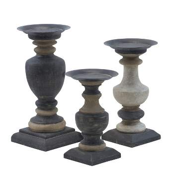 VIP Wood 11.5 in. Black Transitional Decor Candle Sticks