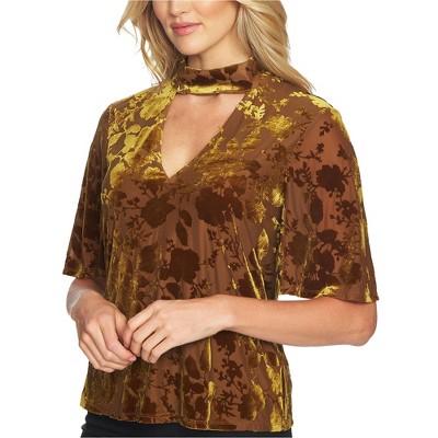1.STATE Womens Velvet Knit Blouse