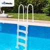 Vinyl Works SLD2 Heavy Duty Resin Pool Step Ladder with Ergonomic Aluminum Handrails for 60 Inch Above Ground or In Ground Swimming Pools, White - image 4 of 4