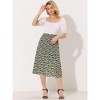 INSPIRE CHIC Women's Print Floral Peasant Elastic Waist A-Line Midi Skirts - 3 of 4