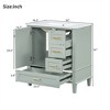 XINGHANZHENXUAN Modern Bathroom Vanity with Sink, 3 Drawers, Solid Wood Frame, Ceramic Countertop, Easy Assembly - 2 of 4
