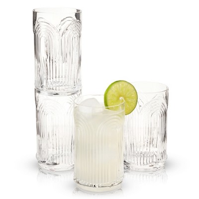 Beau 18 oz Clear Lead-Free Crystal Highball Glasses Set