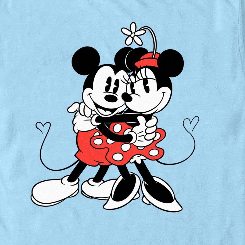 Men's Mickey & Friends Retro Minnie and Mickey Hug T-Shirt, 2 of 5