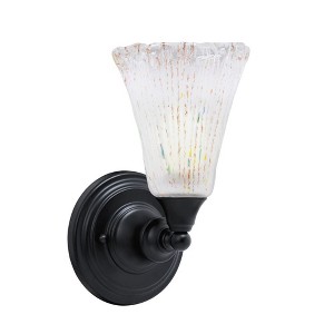 Toltec Lighting Any 1 - Light Sconce in  Matte Black with 5.5" Fluted Frosted Crystal Shade - 1 of 1
