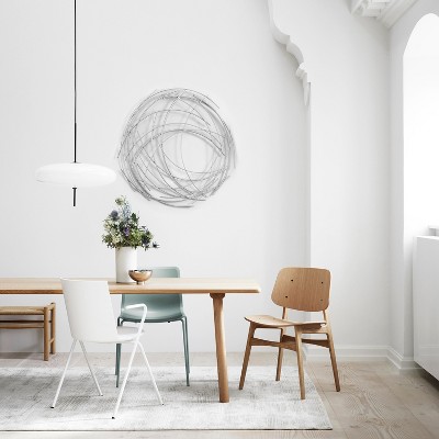 Silver Iron Abstract Swirl Round Wall Sculpture