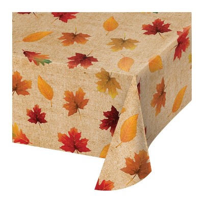  3ct Fall Leaves Vinyl Tablecloth 