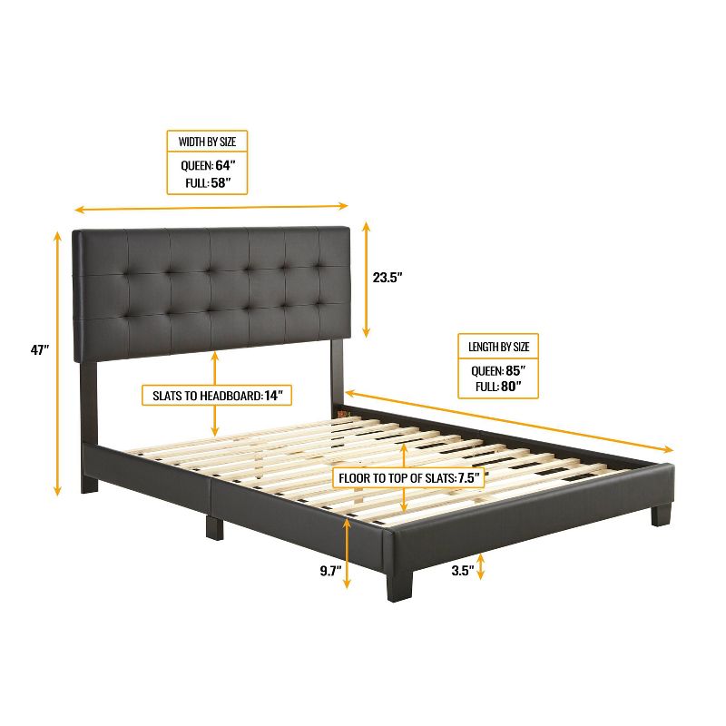 Macie Faux Leather Platform Bed - Eco Dream, 5 of 8