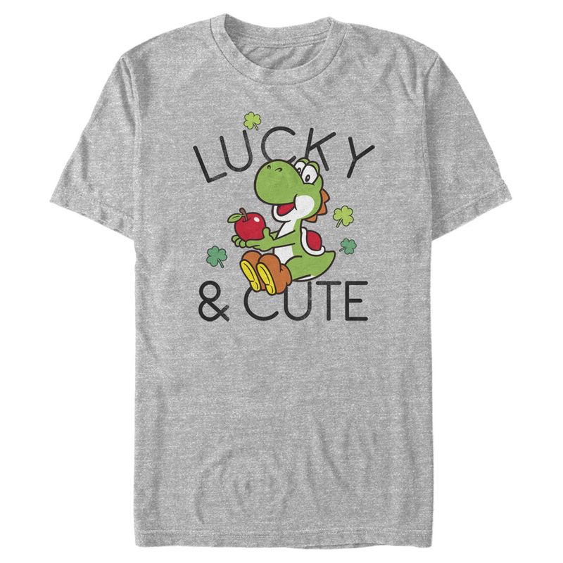 Men's Nintendo Super Mario Yoshi St. Patrick's Lucky and Cute T-Shirt, 1 of 5
