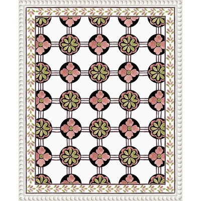 Cubicles II Abstract Floral Canvas Print with White Frame