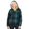 Galaxy J. Come Women's  Loose Fit  Heavyweight Polar Fleece Plaid Hoodie With Faux Shearling Lining - 2 of 4
