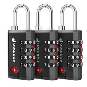 Fosmon TSA Approved Luggage Lock, 4 Digit Combination Lock, Resettable Gym Locker Lock, Combo TSA Locks for Luggage Suitcase Backpack & Travel - 1 of 4