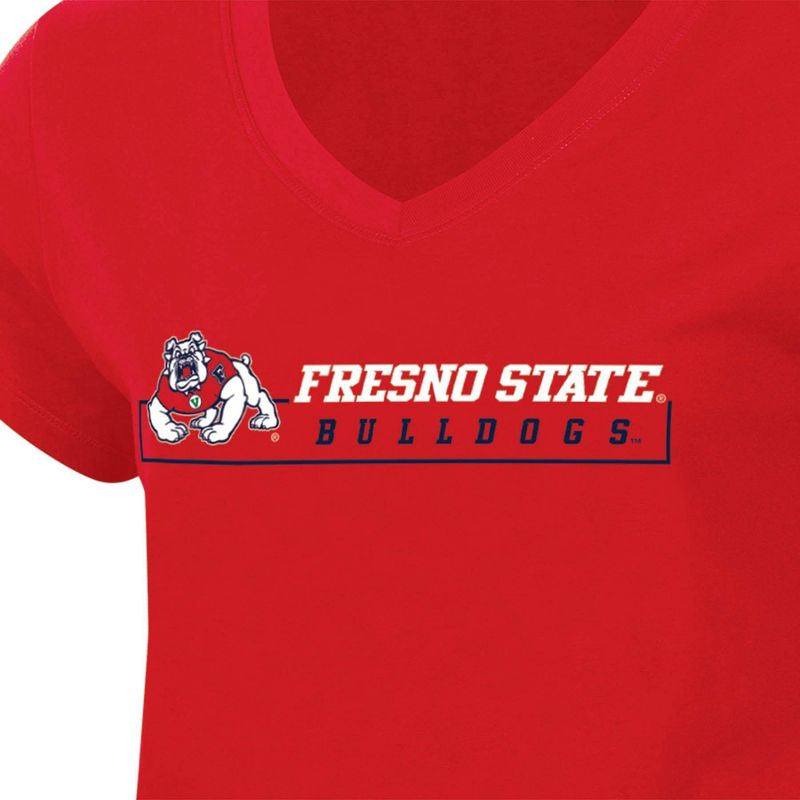NCAA Fresno State Bulldogs Women&#39;s V-Neck T-Shirt, 3 of 4