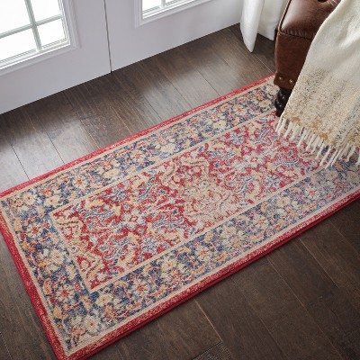 Global Vintage Persian-Inspired 2'x4' Red Synthetic Area Rug