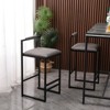 FONTOI 2PCS Upholstered Counter Stools with Back&Footrests, Counter Height Bar Stools for Living Room Kitchen, Gray&Black, 16.53"*31.69"*15.35" - 2 of 4