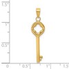 Black Bow Jewelry 14k Yellow Gold Clover Top Round Key Pendant, 8mm - 3 of 4