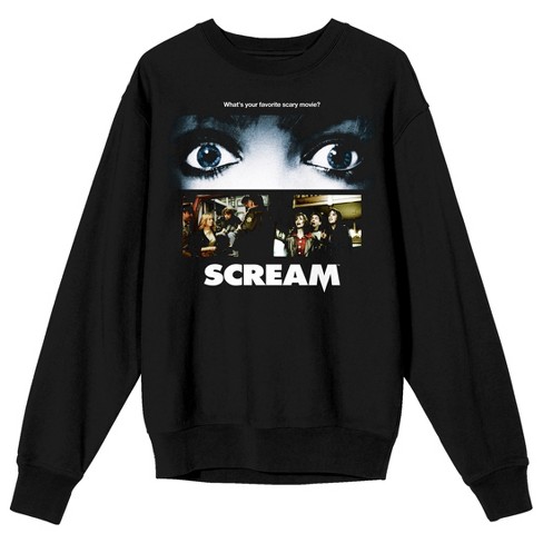 Scream 1-3 What’s Your Favorite Scary Movie Crew Neck Long Sleeve Black  Men’s Sweatshirt-Small