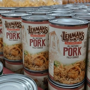 Lehman's All Natural Canned Meat, USA Made Ready to Eat for Everyday, Camping or Emergencies, 14.5 oz Cans, Case of 24, Pork - 1 of 4