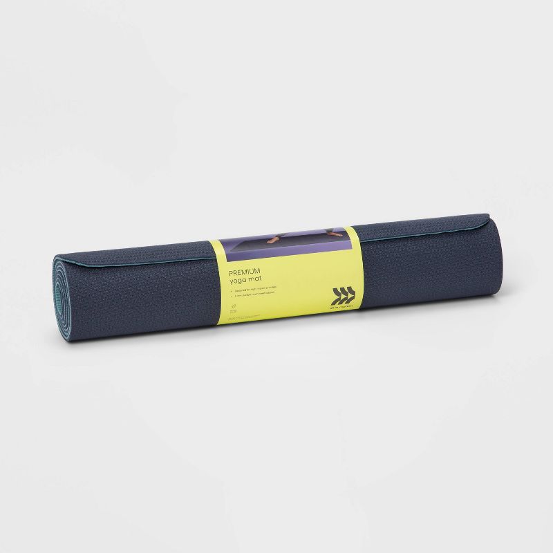 Two Tone Yoga Mat 5mm Navy Blue/Light Blue - All In Motion&#8482;, 3 of 6