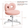 ROOMTEC Vanity Chair with Wheels, Swivel Makeup Chair,Bedroom Height Adjustable Chair with Upholstered and Cute Bow Backrestst - 2 of 4