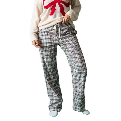 Women's Noelle Plaid Teddy Bear Pajama Pants - Things Between
