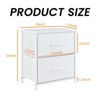 Syemin Storage Cabinet Set of Two, Two Drawer Dresser Chest of Drawers with Metal Frame and Wooden Top, White, 18"*11.8"*20" - 3 of 4