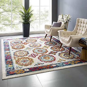 Modway Entourage Odile Distressed Floral Moroccan Trellis 8x10 Area Rug - 1 of 4