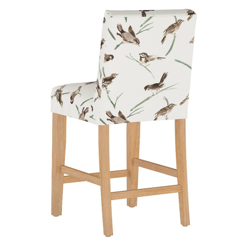 Skyline Furniture Kendra Slipcover Counter Height Barstool in Bird Print Cream/Green, 5 of 9