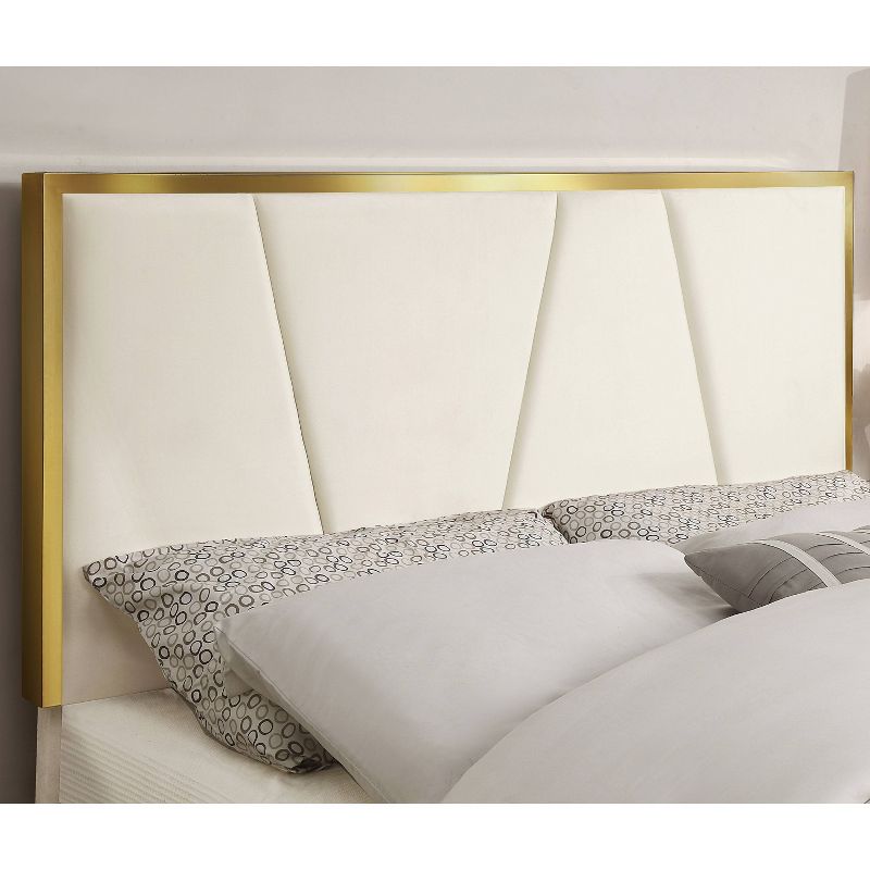 Queen Kealoa Glam Fully Upholstered Bed Beige - HOMES: Inside + Out, 5 of 16