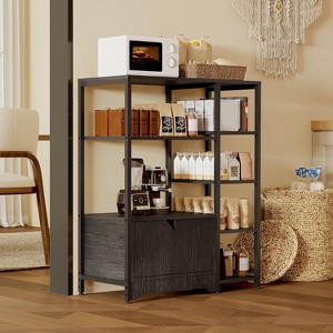 Kitchen Baker Rack, Industrial Kitchen Storage Rack with Power Outlet, Freestanding Microwave Oven Stand, Coffee Bar Table for Dining Room - 1 of 4