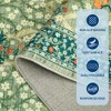 2x6 FT Modern Washable Area Rug, Floral Throw Carpet with Non Slip Backing, Low Pile Stain Resistant Floor Cover for Living Room, Beige - 4 of 4