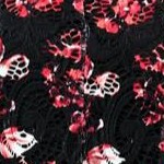 black watercolor floral