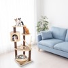 Pet Adobe 6-Tier Cat Tree Tower with Cat Bed, Brown - 2 of 4