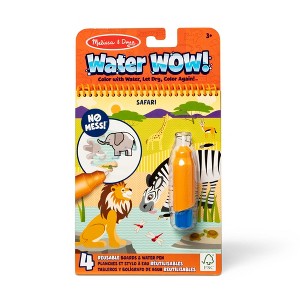 Melissa & Doug On the Go Water Wow! Reusable Water-Reveal Activity Pad - Safari: Includes Waterbrush, Art and Craft Tool Sets - 1 of 4