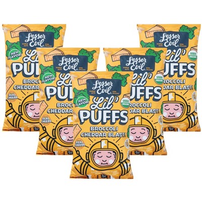 Lesser Evil Lil'Puffs Broccoli Cheddar Blast - Case of 5/2.5 oz