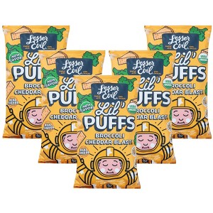 Lesser Evil Lil'Puffs Broccoli Cheddar Blast - Case of 5/2.5 oz - 1 of 4