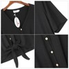 Coolmee Women Summer Maternity Loose Blouse Short Sleeve V Neck Button Down T Shirts Tie Front Knot Casual Tops - 4 of 4