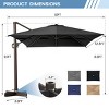 Crestlive Products 10'x12.5' Patio Cantilever Umbrella High-strength Aluminum Pole with 360°Rotation 5 Heights Adjustable Umbrella - 3 of 4