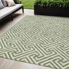 Green And Beige Geometric Washable Indoor Outdoor Area Rug - 2 of 4