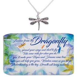 Dicksons Lessons From The Dragonfly Silver Plated 18 inch Metal Pendant Necklace - 1 of 4
