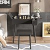 Infurnic Makeup Vanity Tables Set with Mirror and Light, with Charging Station, Drawers and Stool, for Bedroom, Black, 27.95"*15.83"*44.69" - 4 of 4