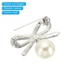 Unique Bargains Metal Decorative Artificial Brooch Clip Clasp Pin for Women Sweaters Dress 2 Pcs - 3 of 4