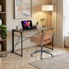 FurnitureR Foldable Industrial Desk with Rustic Wood Grain Top,Sturdy Metal Frame, Space-Saving Design for Home Office, Study, Dorm, Apartments - 3 of 4