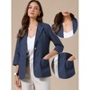 INSPIRE CHIC Women's Lapel Collar Summer 3/4 Sleeve Lightweight Business Back Slit Suit Blazer - 2 of 4