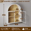 Bekrvio Arched Wall Bathroom Cabinet with Glass Doors, Fully Assembled Metal Floating Storage Cabinet Over Toilet - 3 of 4