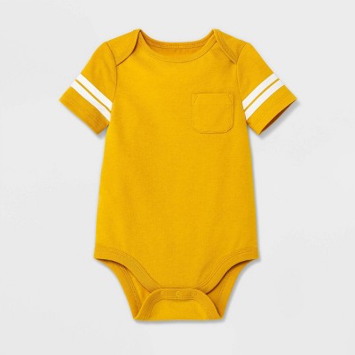 Image of Baby Boys' Pocket Bodysuit - Cat & Jack™ Mustard Yellow 0-3M